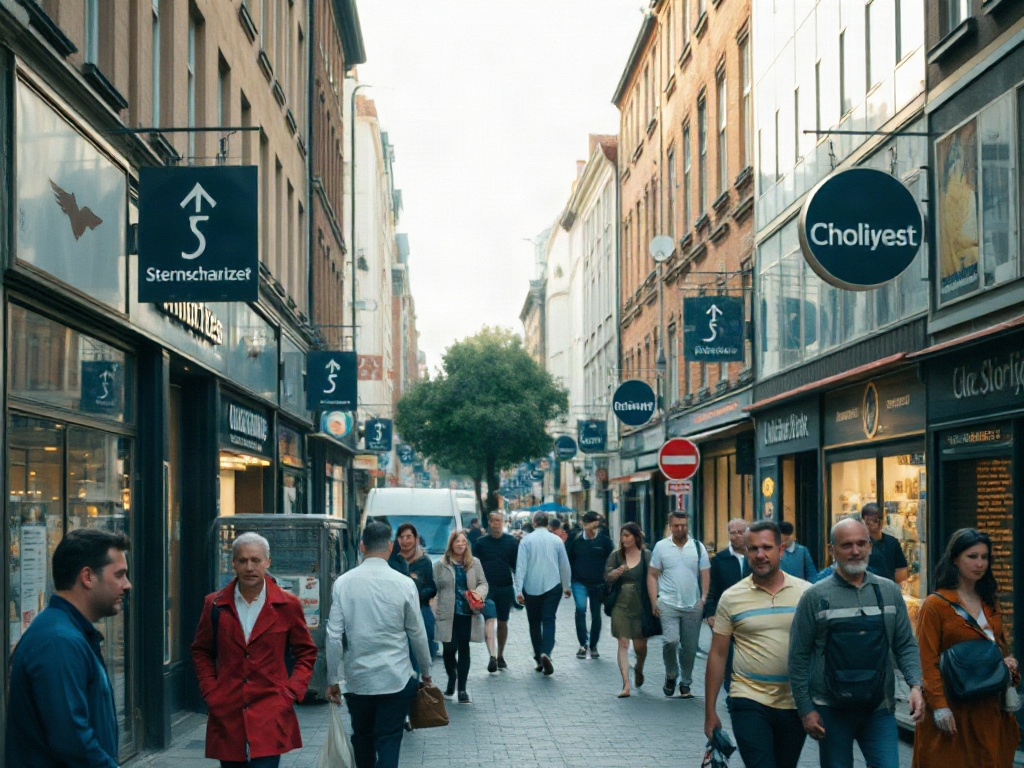 bustling street in Sternschanze